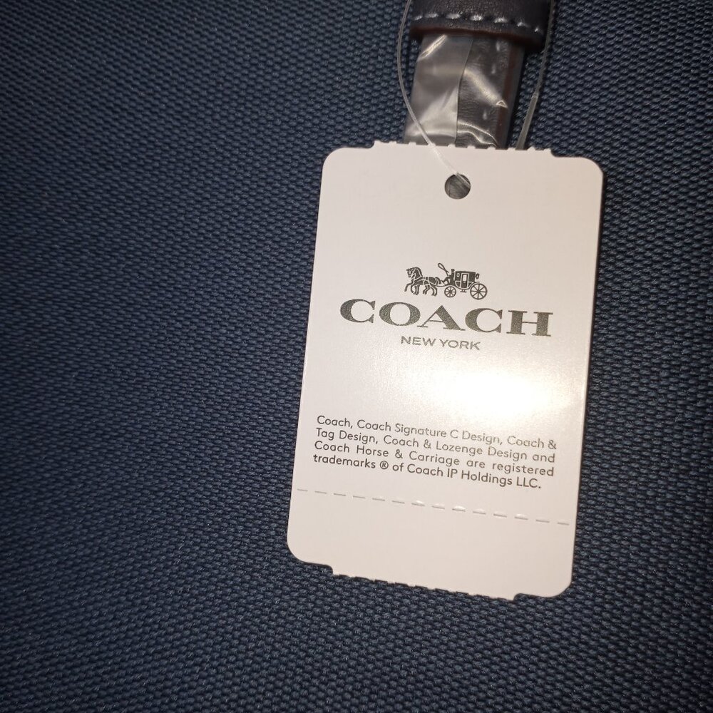 COACH Navy Blue Tote with Logo Front - Picture 9 of 11